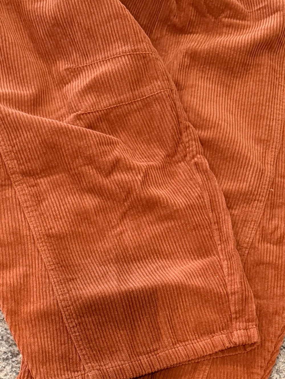 So Me Barrel Pants Size Large Rust Corduroy Cropped Belt Loops Side Pockets New - Picture 9 of 13